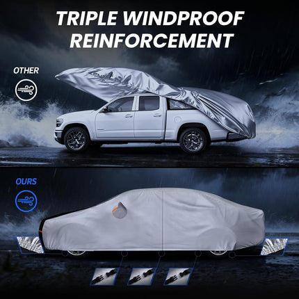 Multi-Layer Car Cover Custom Fit for Nissan Altima(2005-2026), 100% Waterproof All Weather for Automobiles, Gift with Towel, Heavy Duty Car Covers for Rain Sun UV Protection with Door Zipper