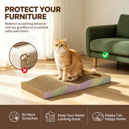 Cat Scratching Board 2-Pack, Reversible Cat Scratcher Pad, Large