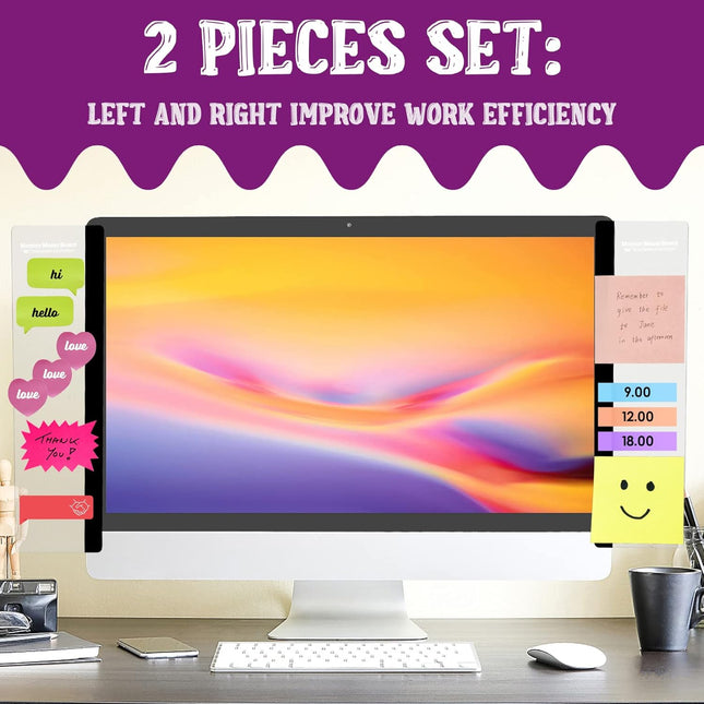 Office Desk Accessories 2pcs Computer Monitor Memo Board Message Board Supplies for Women Men Sticky - photo 2