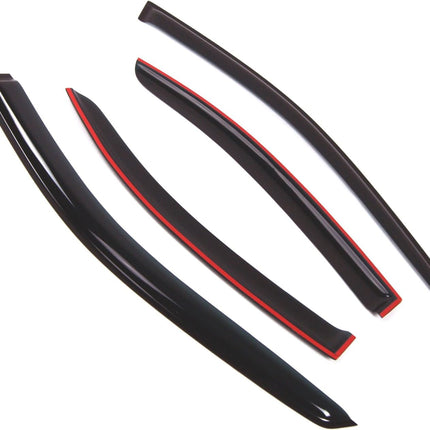 TuningPros Outside Mount Window Vent Visors Rain Guards Compatible with Benz C240 C320 C230 2001-2007 | Side Window Wind Deflectors Rain Shields | Black Tinted, 4 Pcs Set, BGWV-508