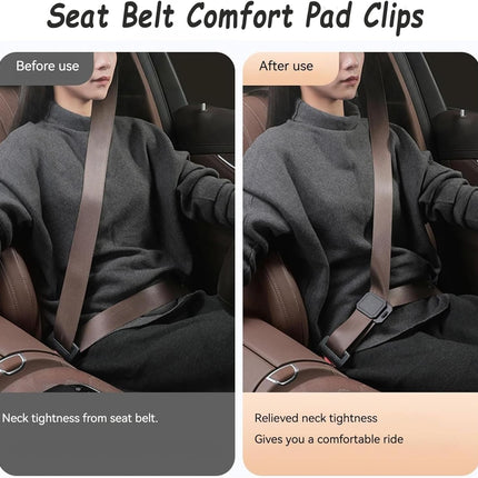 4Pcs Seat Belt Comfort Pad Clips, Shoulder & Neck Relief Clips for Seat Belt Webbing, Anti-Slip Snap Design, Universal Fit for Most car Models