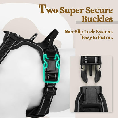 Dog Harness No Pull with 2 Leash Clips, Adjustable Soft Padded, Reflective Oxford No Choke Pet Vest with - photo 3