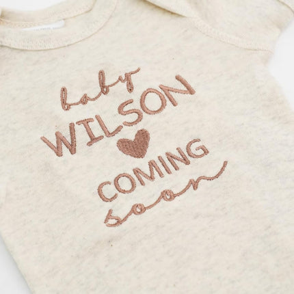 Personalized Embroidered Baby Onesies – Custom Bodysuit Gift for Pregnancy Announcement Baby Shower or First Grandchild