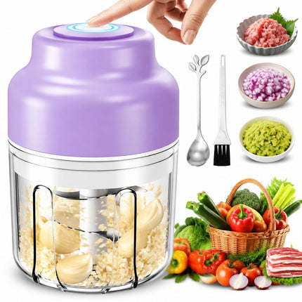 Electric Garlic Chopper Mini, 320ml Rechargeable Cordless Mini Food Chopper
