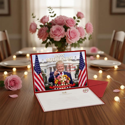 Funny Mother’s Day Greeting Card, Make Mother’s Day Great Again Gift for Mom, Wife & Grandma, Premium 5x7 Presidential Style Stationery with Red Envelope (1)