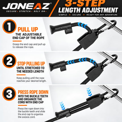 8 Pcs 48" Adjustable Bungee Cords with Hooks, Heavy Duty