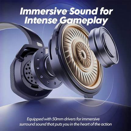 NUBWO Wireless Gaming Headset with Mic for Ps5 Ps4 PC, Zero Interference, 100-Hour Battery All-Day Play, 23ms Sync for Fortnite & Call of Duty/FPS Gamers, Triple Mode All Devices Compatible - New