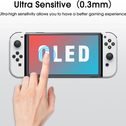 amFilm Auto-Alignment OneTouch for Nintendo Switch OLED Screen Protector [7.0"] 2021, Tempered Glass, 30 Seconds Installation, Bubble Free, Scratch Resistant, Touch Sensitive, Matte [2 Pack]