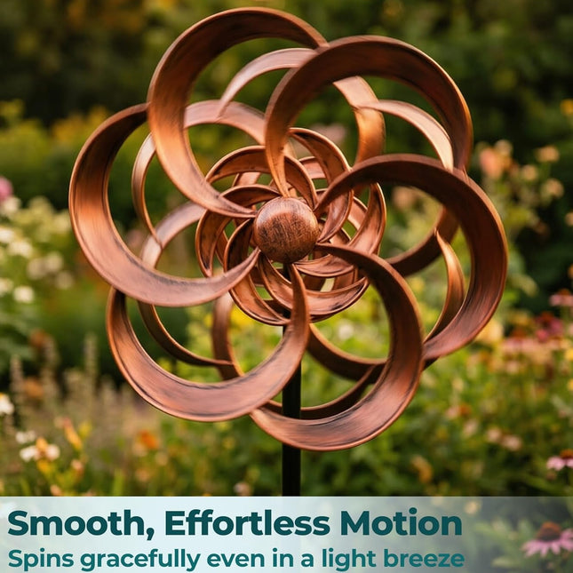 63-Inch Copper Metal Double-Sided Outdoor Wind Spinner