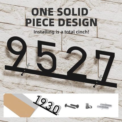 House Numbers for Outside, Personalized Metal House Number Sign, Modern Metal Address Signs for Houses, Large Number Address Plaque with Floating Screw Kit