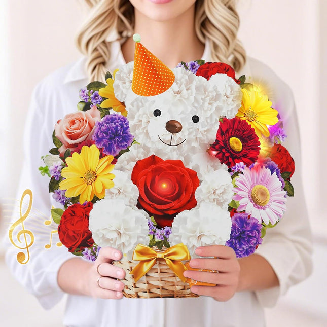 Musical Light-Up Bear Birthday Card