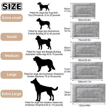 Dog Crate Pad, Washable Cozy Dog Bed Mat for Medium Dogs 36"x23", Gray