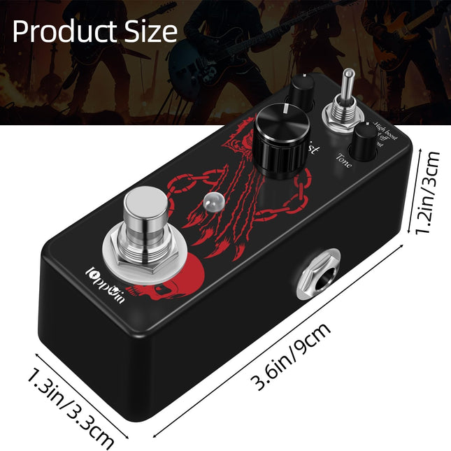 Heavy Metal Distortion Pedal - 3 Mode (Lo/Hi Boost) True Bypass