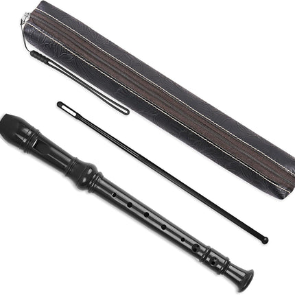 Recorder Instrument for Beginner Adults,8-Hole Soprano Descant Recorder Music Flute with Cleaning Rod & Case Bag For Home Entertainment(3-Black)