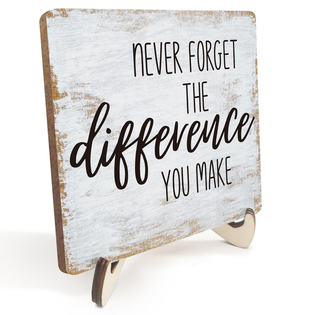 Decorative Desk Decor Motivational Positive Thank You Gifts Employee Appreciation Plaque with Wooden Stand Inspirational Wood Sign for Boss Mentor Leader Coworker Home Office Table Bookshelf