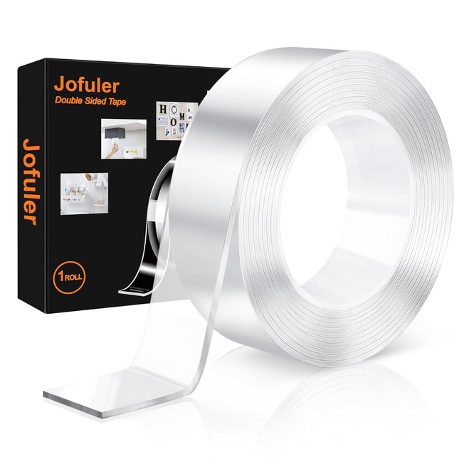 Double Sided Tape Heavy Duty, 1.18" x 120" Clear Double Sided Mounting Tape, Removable and No Residue for Indoor and