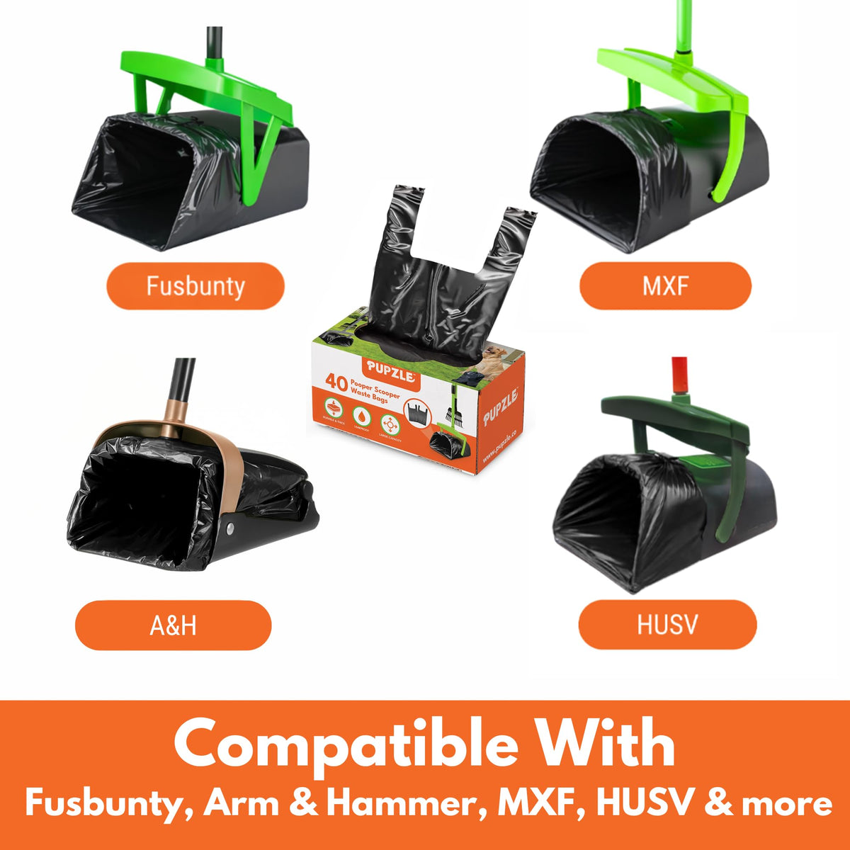 Pooper Scooper Bags for Arm & Hammer, FUSBUNTY, MXF, and TIMINGILA