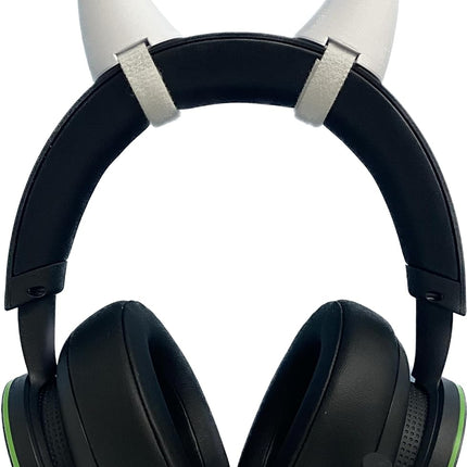 2x demon horns for Headset/Cosplay - Made In USA -16 Colors Combos (White)