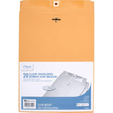 Envelopes, 9" x 12", Clasp Closure, Brown Kraft All-Purpose 24-lb Paper Mailing Envelopes, 20 Count (76020)