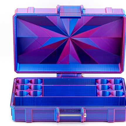 Vial Guard Storage Hard Case for 3ml, 5ml, 10ml, 30ml Vials, Secure Holder Multiple Sizes (Metalic, 12 x 3ml 1 x 30ml + Storage)