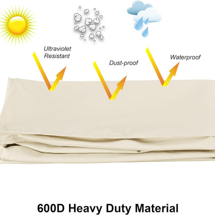 iBirdie Outdoor TV Cover 28 to 32 inch Weatherproof, Cover Size 29''L x 19''H, Waterproof for Outside Flat Screen 28 to 32 inch TV, Beige, 600D Thick Fabric Screen Protector with Bottom