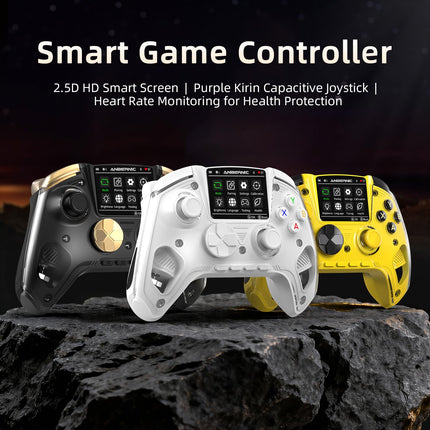 Voacle RG G01 Interactive Screen Wireless Gaming Controller Compatible with PC/Steam/Linux/Android/Switch/IOS 2.4G Wireless Bluetooth Controller Gamepad Hall Effect Triggers(White)