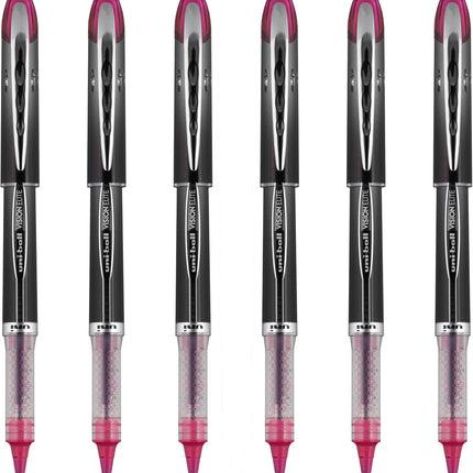 uniball Vision Elite Rollerball Pen, Micro Point (0.5mm), Blue Ink, 6 Pens