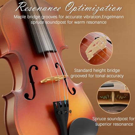 1/8 Violin for Kids Age 4-5, 1/8 Beginner Violin for Student - image 3