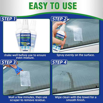 Adhesive Remover, 4.06 Oz Sticker Remover for Cars, Windows, Floor, Glue Remover with Plastic Razor Blade Scraper – Rapidly Removes Labels, Stickers, Glue, Tape, Gum, Wax