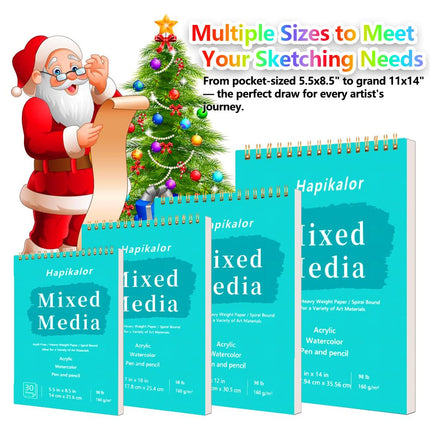 Mixed Media Sketchbook 9"x12" Multimedia Sketchbook, 30 Sheets Sketch Book