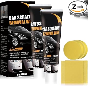 2PCS Car Scratch Remover Wax Kit with Sponge & Wipe