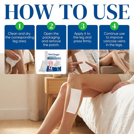 Vein Target Microdarts Patch, Professional Varicose Veins for Legs Patch, Natural Ingredients Leg Treatment for All Skin Types (2 Pack)