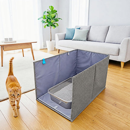 Extra Large Cat Litter Box Enclosure, Open Top High Sided Splash Guard, Water Resistance Shield for Cat Litter Boxes
