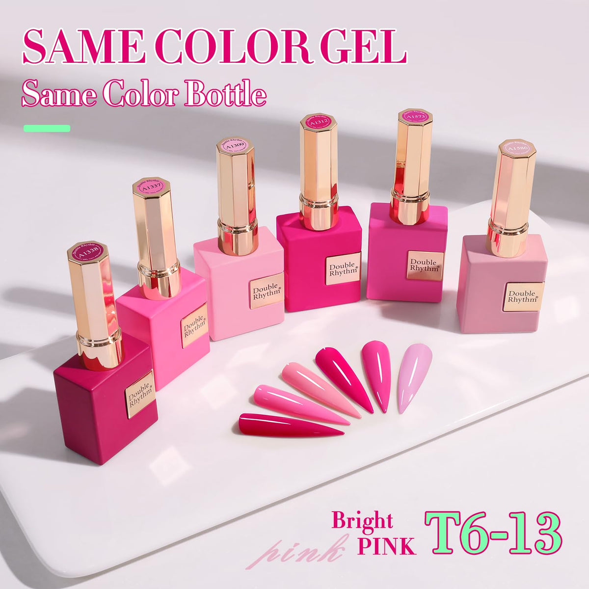6-Piece 15 mL Bright Neon Gel Polish Set in Light Pink Purple - photo 5
