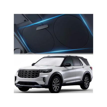 Car Windshield Sunshade – Double-Layer Design for 2X Heat Blocking, Blocks UV Rays, Foldable Sun Shade for Cars, Trucks