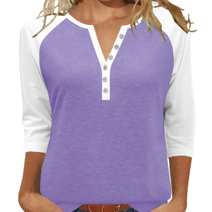 Womens Tops 3/4 Length Sleeve Blouses Dressy Casual Summer Outfits