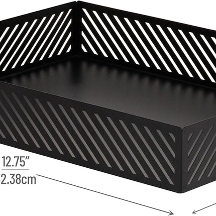 Mind Reader Metal Letter Size Paper Tray, Desktop Document Organizer with Non-Slip Pads, Office Desk Accessory Tray, Metal, Black