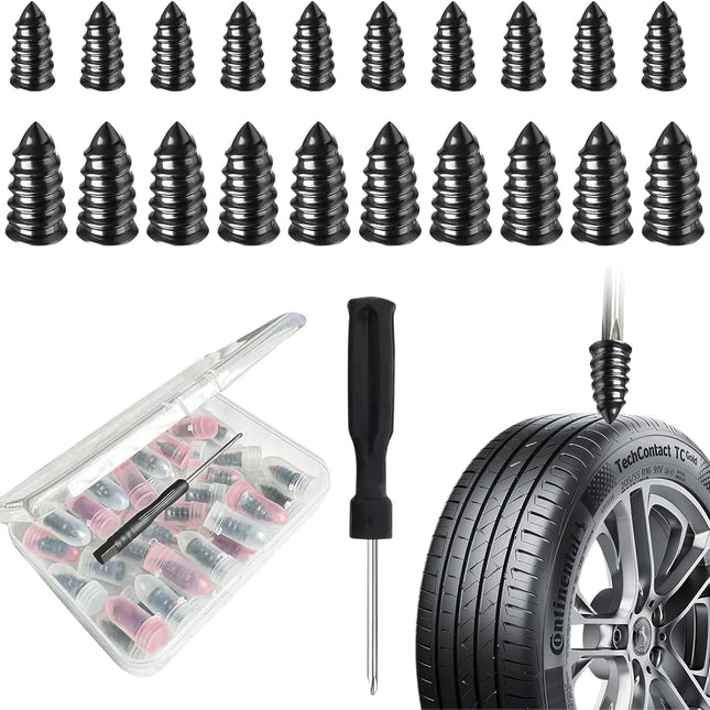 60 Pack Screw-In Tire Plug Kit for Cars, Bikes and Tractor Tire Puncture Repair