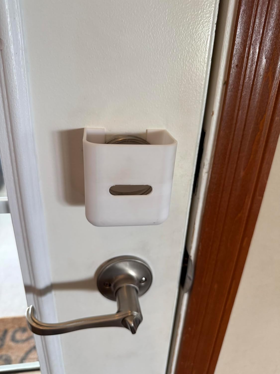 Child Proof Deadbolt Lock Cover – No-Drill Baby Safety Guard for Doors – Pet Proof Deadbolt Stopper – Easy Install Renter Friendly Lock Protector (2 Pack White Universal Square 2 3/4" or Less)