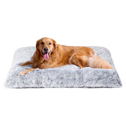 Cama esponjosa para jaula de perro, almohada afelpada extra grande para perro, gris