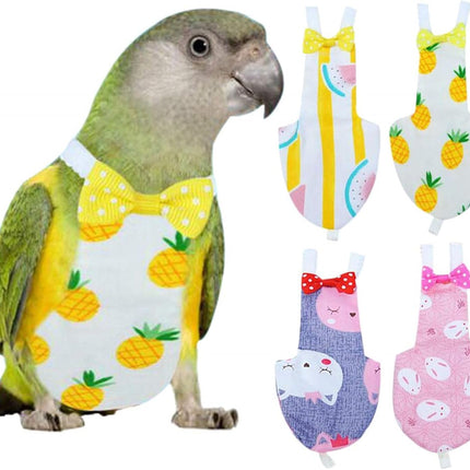 QBLEEV Bird Diaper Cockatiel Clothes Flight Suite, Reusable Parrot Nappy with Waterproof Inner Layer, Cute Pigeon Pants Urine Wet Suit Costume for Conure Macaw African Budgies Sun Parakeet