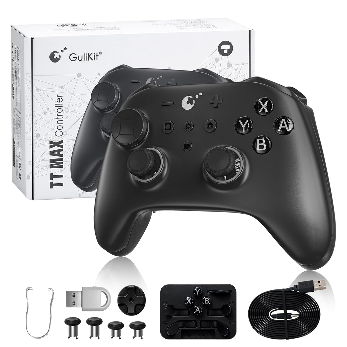 Wireless Controller for PC, Android, iOS, Switch 1/2, 720° Adjustable TMR Joystick, with 950mAh Long-Lasting Battery