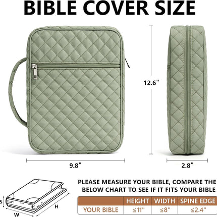 Bible Cover Case for Women Large Bible Bag, Bible Study Supplies Journaling Kit Quilted Church Bag with Handle, Puffer Carrying Case w/Tabs Accessories Easter Mothers Day Christian Gifts for Women Mom
