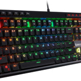 RGB LED Backlit Mechanical Gaming Keyboard with Macro Keys & Dedicated Media Controls, Hot-Swappable Socket, Onboard Macro Recording (Blue Switches)