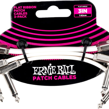 Ernie Ball Flat Ribbon Patch Cable, 3in, Black (P06225)
