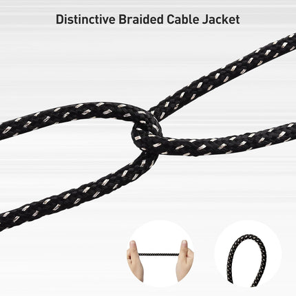 Cable Matters 2-Pack Braided 1/4 Inch TS to TS Electric Guitar Cable - 3ft, Guitar Cord/GuitarAmp Cord/Instrument Cable for ElectricGuitar, Mandolin, Bass AMP, Keyboard, Mixer, Equalizer