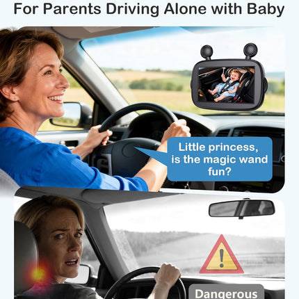 Yakry HD 1080P Baby Car Camera: Easy to Install 150° Wide Angle Car Seat Camera - Ultra-Clear Night Vision Full Backseat View - Safe Driving for Infants Kids Toddlers