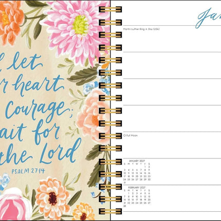 Scriptures and Florals 2027 Weekly/Monthly Planner Calendar