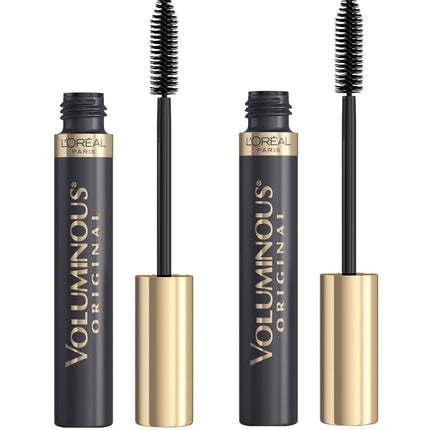 L’Oreal Paris Original Voluminous Mascara, Building Mascara Volume and Length Formula, Washable, Black, 0.26 Fl Oz., 2 Count