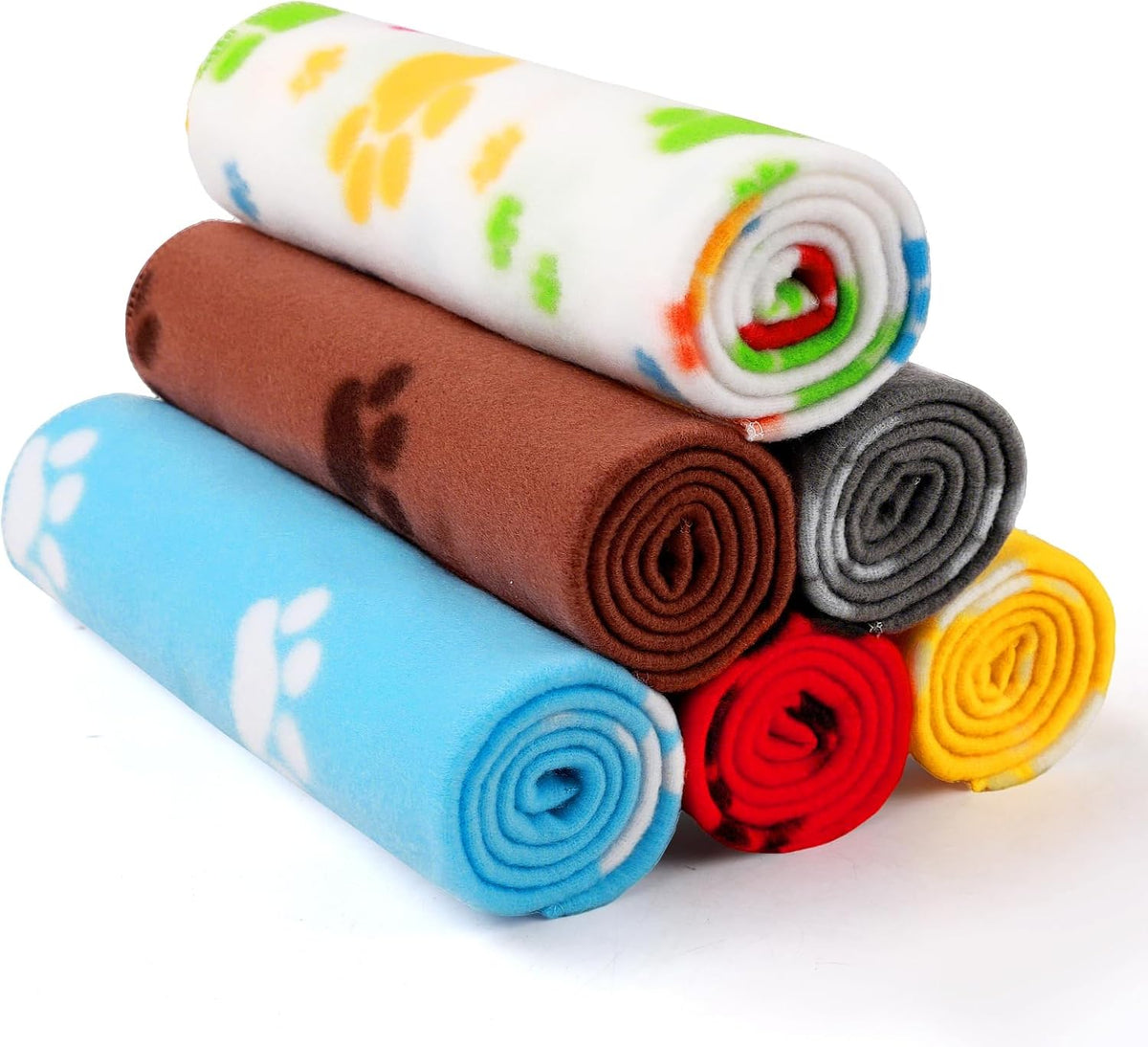 Cute Dog Blanket for Small Medium Dogs 6-Pack Soft Stretchy Fleece